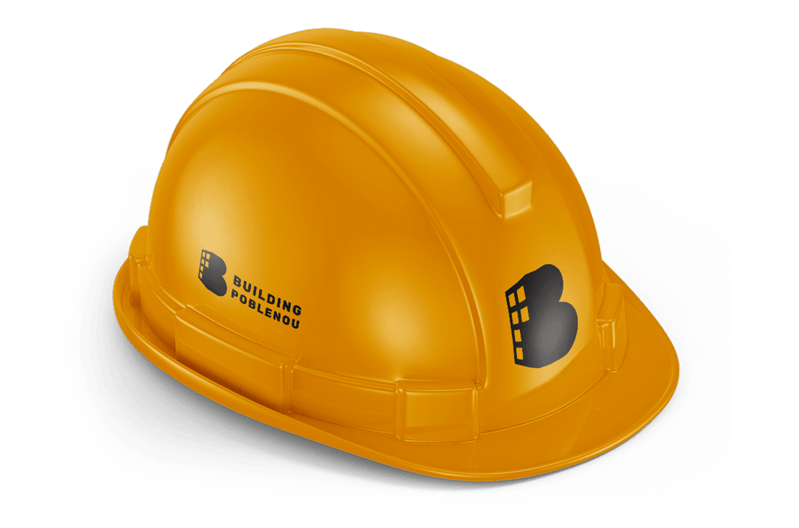 Casco naranja para Building Poblenou