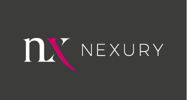 Logo Nexury horizontal negativo