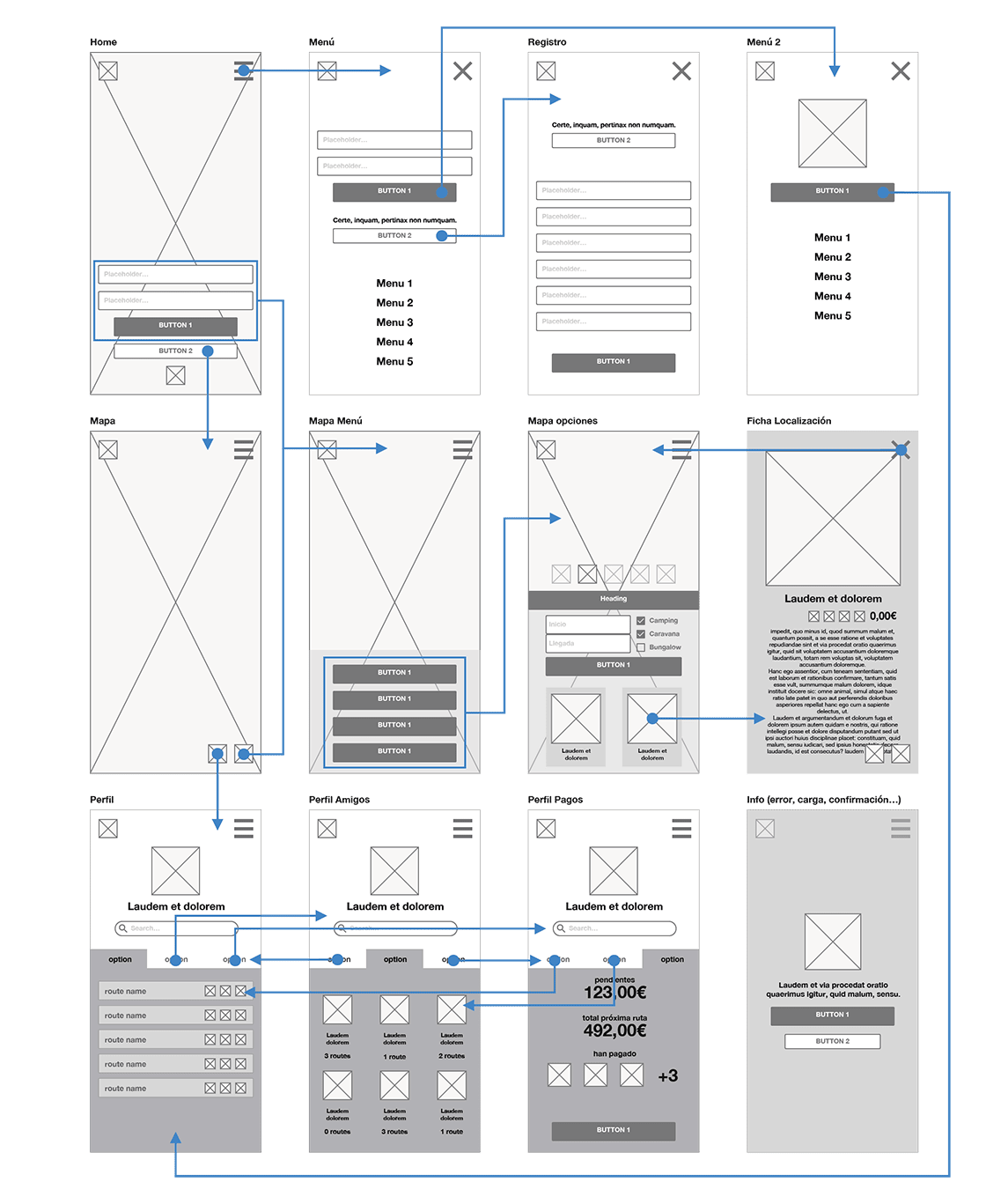 Mapa de Navegación Móvil Road Camp