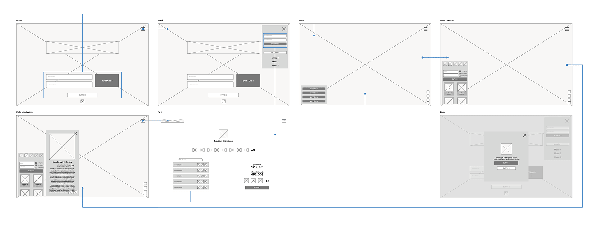 Mapa de Navegación Escritorio Road Camp